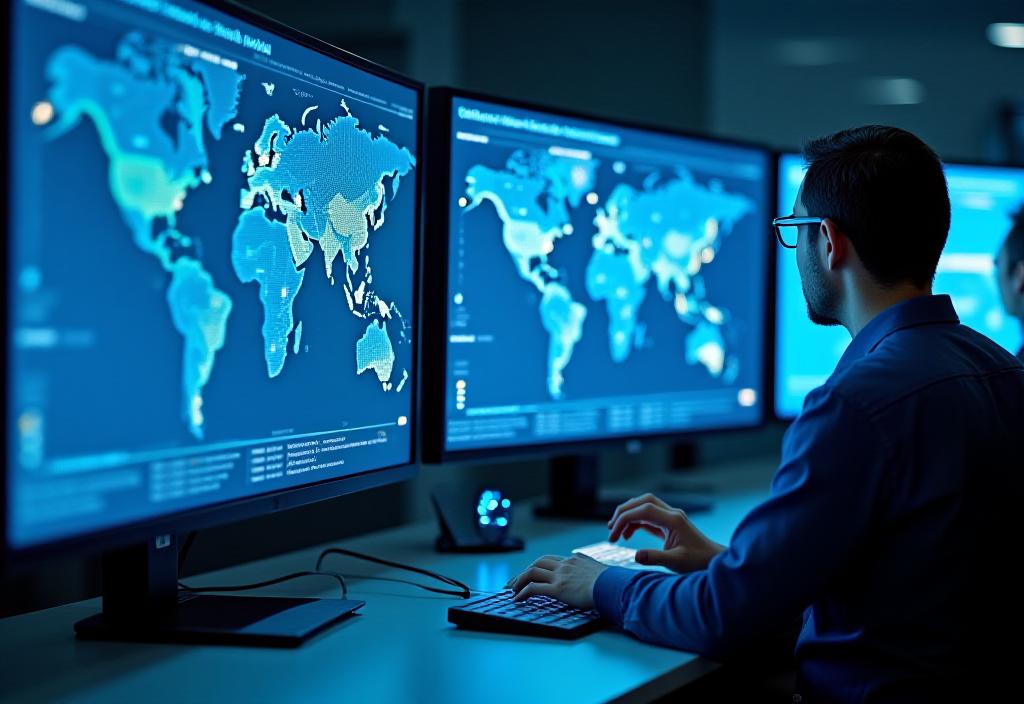 Modern logistics dispatch center